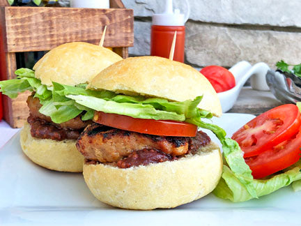 Bacon and Tomato Pork Burgers