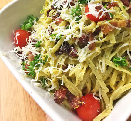 Wild Garlic Linguine Carbonara