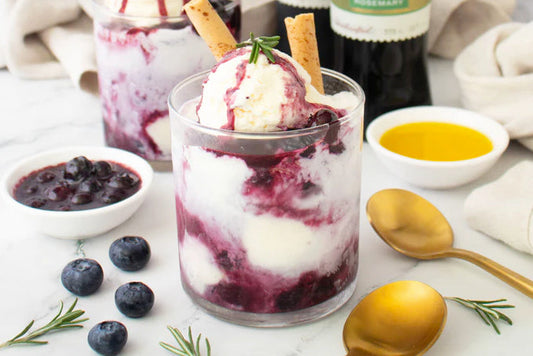 Blueberry & Rosemary Ice Cream Sundae
