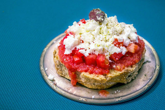 Barley Rusks (Dakos) with Strawberry and Feta