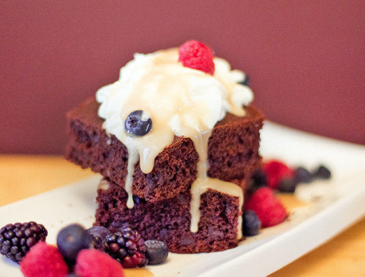 Dark Chocolate Pound Cake with Decadent Toppings