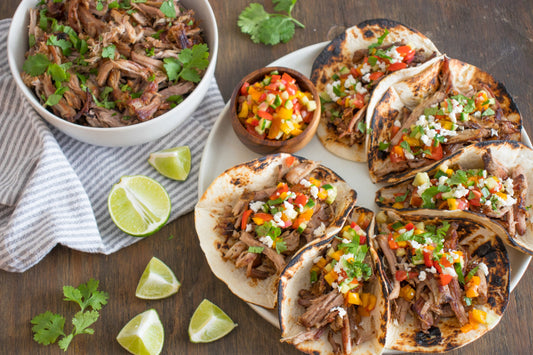 Drunken Crock Pot Carnitas with Gazpacho-Inspired Salsa