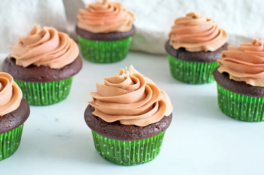 Chocolate Guinness Cupcakes with Raspberry Balsamic Frosting