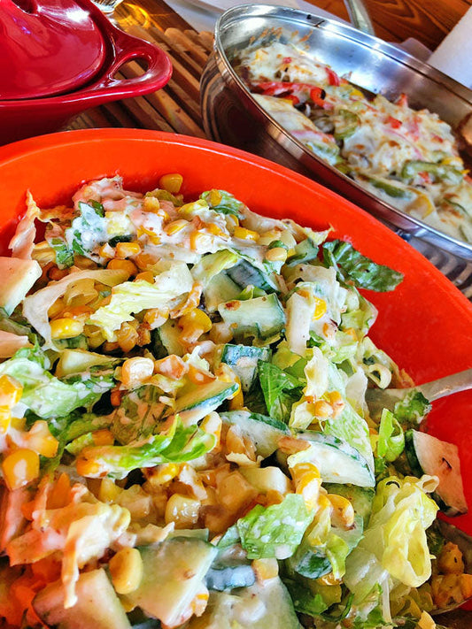 Mexican Skillet Corn Salad with Cucumbers