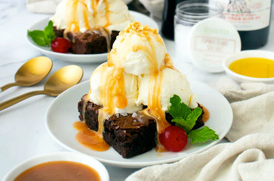 Olive Oil Brownie Sundae Delight