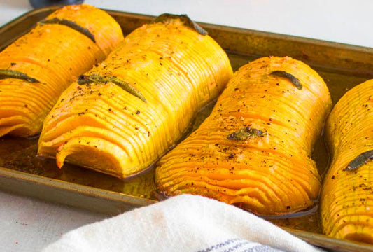Split Roasted Hasselback-Style Squash