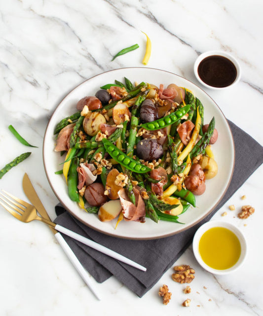Spring Pea, Asparagus, Potato and Prosciutto Salad