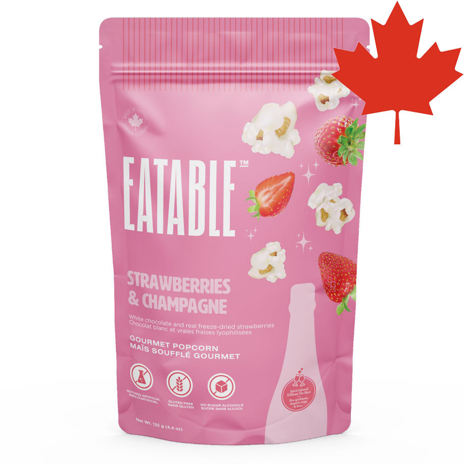 EATABLE Alcohol-Infused Gourmet Popcorn Strawberries & Champagne Other Foods