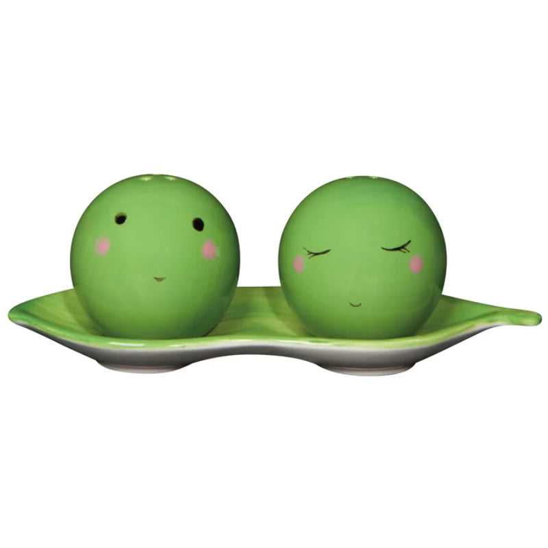 Funny Green Pea Salt and Pepper Shakers