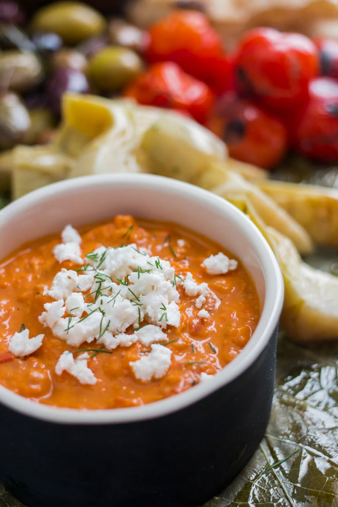 Roasted Red Pepper & Feta Dip Condiments & Sauces