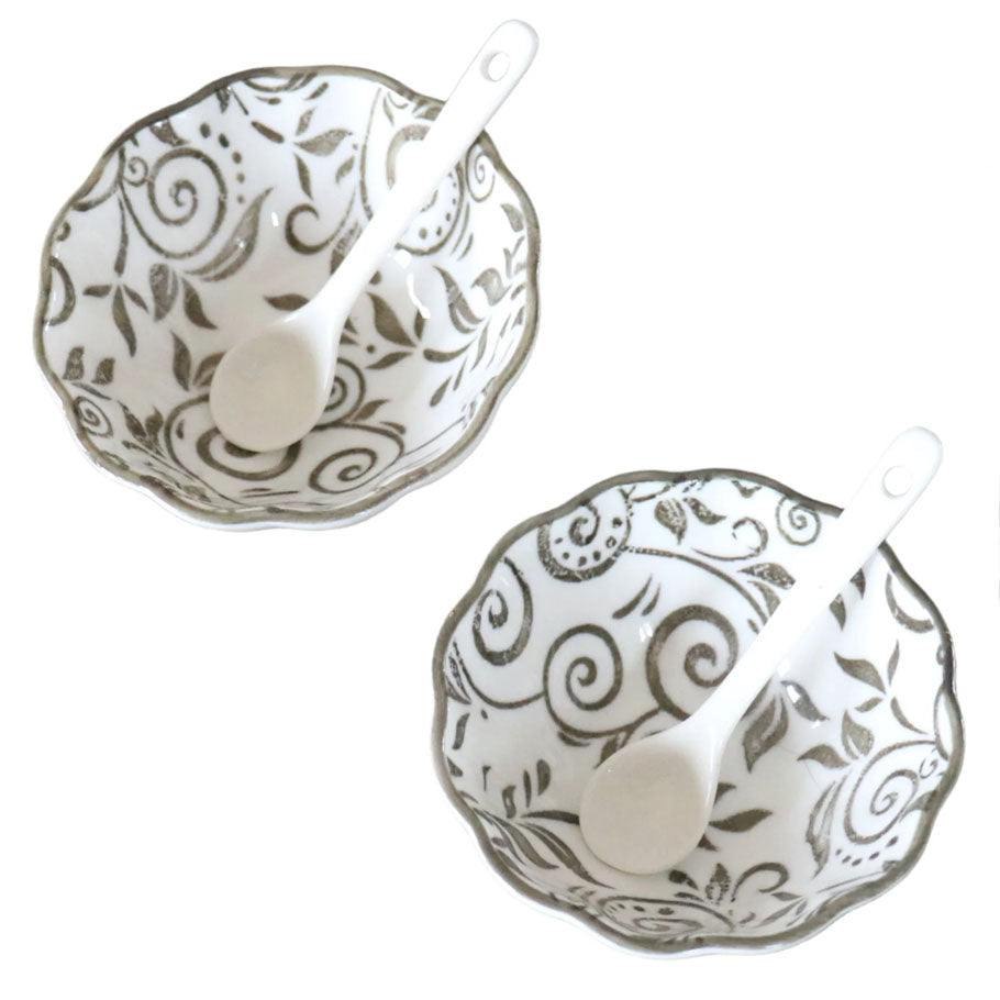 Porcelain Bowl Set with Spoons