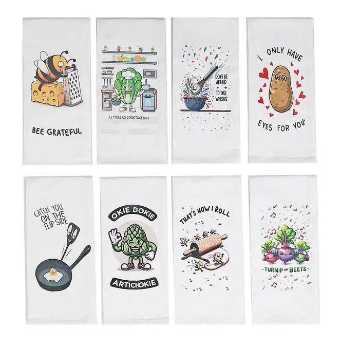 Printed Kitchen Towel - with Puns