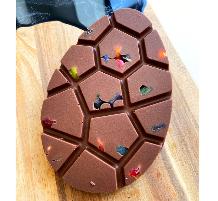 Decadence Chocolates Chocolate Cracked Egg Milk Chocolate with Jelly Belly jelly beans
