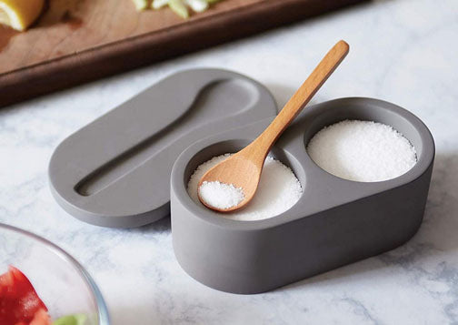 Salt Cellar with Spoon Accessories