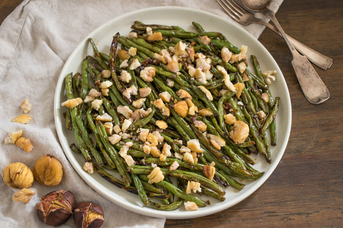 Blistered Teriyaki Green Beans with Spiced Chestnuts