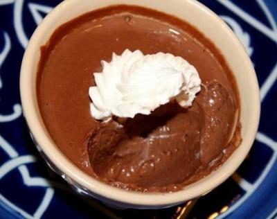 Dark Chocolate Pot de Creme with Blood Orange Whipped Cream