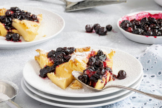 Lemon Oven Pancake with Blueberry Balsamic Sauce