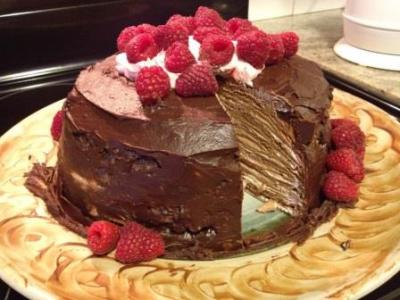 Raspberry Crepe Cake