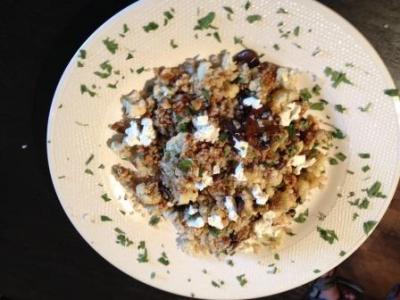 Roasted Cauliflower and Mushroom Salad