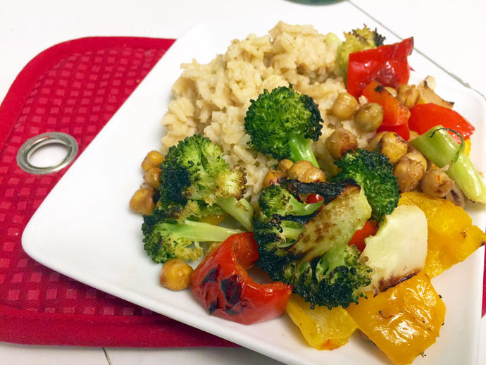 "Sweet and Sour Stir Fry" Roasted Veggies w/ Chickpeas