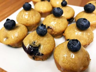Polenta Blueberry Cakes