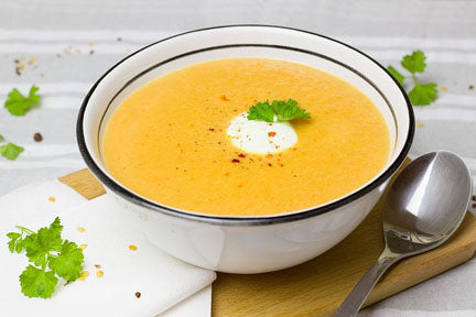 Roasted Carrot Soup with Curry & Coconut Milk