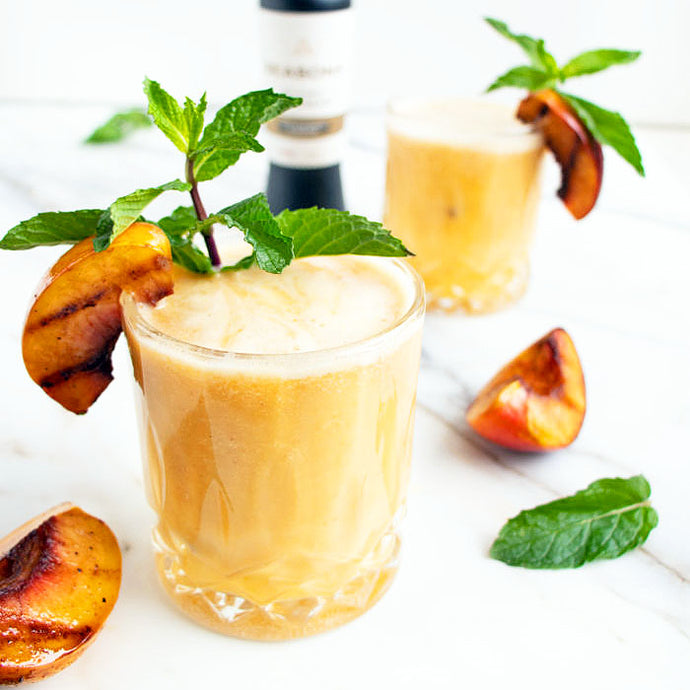 Grilled Nectarine and Ginger Fizz Cocktails