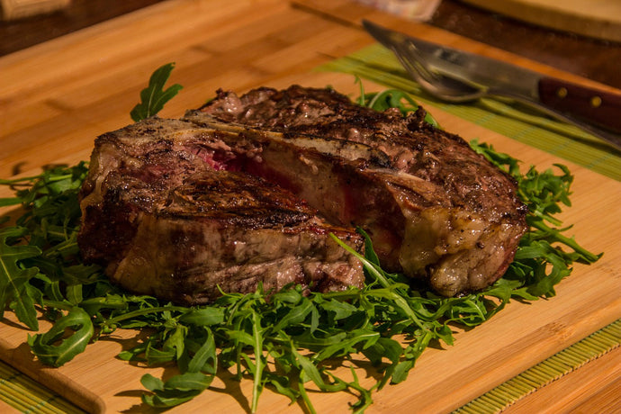 Butter & Pepper Porterhouse Steak with Sweet and Savoury Raspberry Sauce