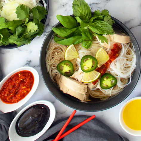 Spicy Green Pepper and Lime Slow Cooker Chicken Pho