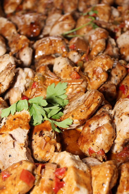 Strawberry and Peach Glazed Pork Medallions