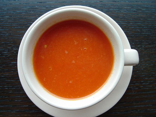 Cream of Roasted Red Pepper and Tomato Soup