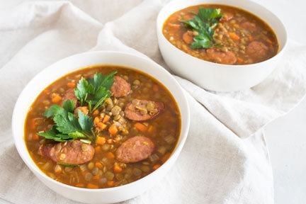Rosemary Lentil and Sausage Soup