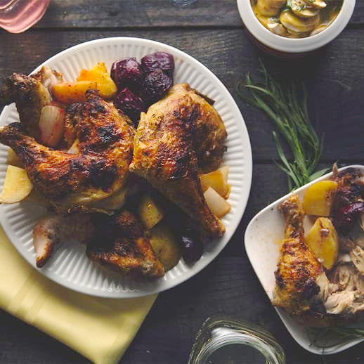 Spatchcock Chicken with Vegetables