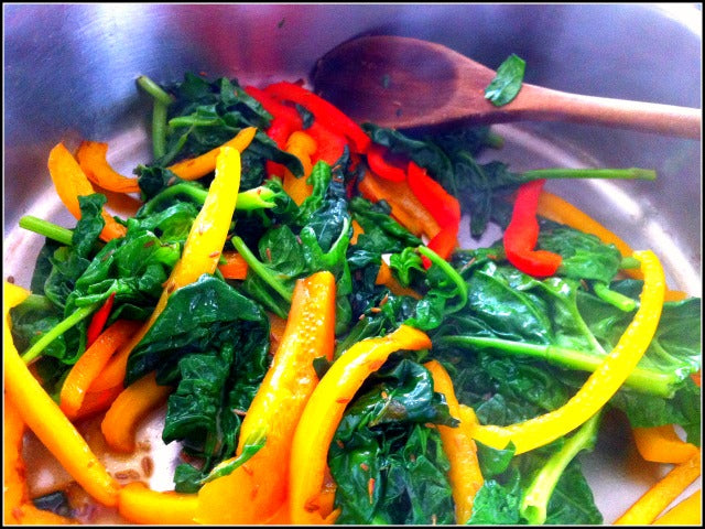 Baby Spinach and Pepper Sauté
