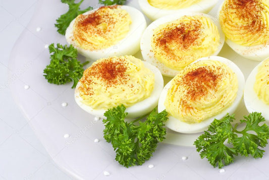 Black Truffle Deviled Eggs