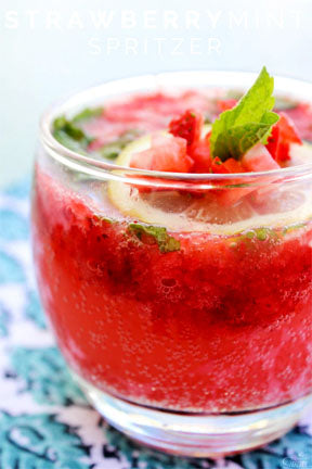 Pink Grapefruit and Strawberry "Mocktail"