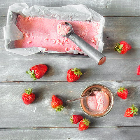 Strawberry Rhubarb Yogurt Sorbet
