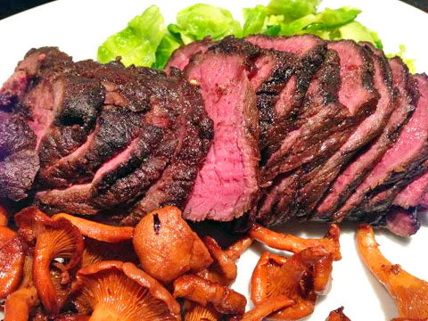 Venison Steaks with Porcini and Toasted Hazelnut Sauce