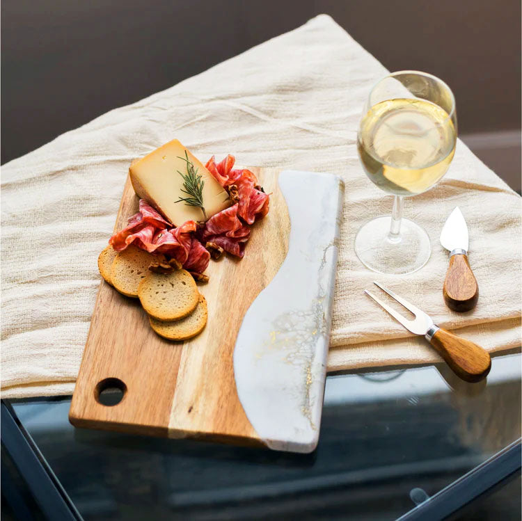 Lynn & Liana Serveware - Small Cheese Board Gold Quartz Accessories