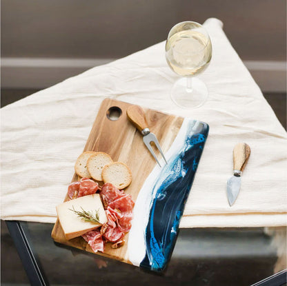 Lynn & Liana Serveware - Small Cheese Board Navy White Metallic Accessories