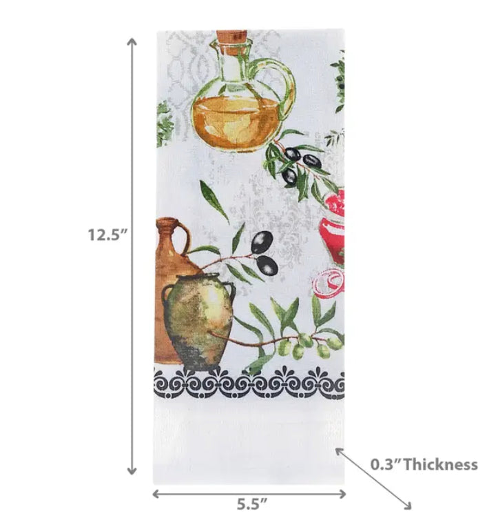 Printed Kitchen Towel - Olive Oil Design