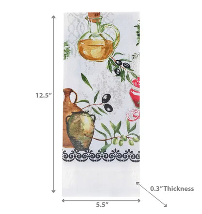 Printed Kitchen Towel - Olive Oil Design