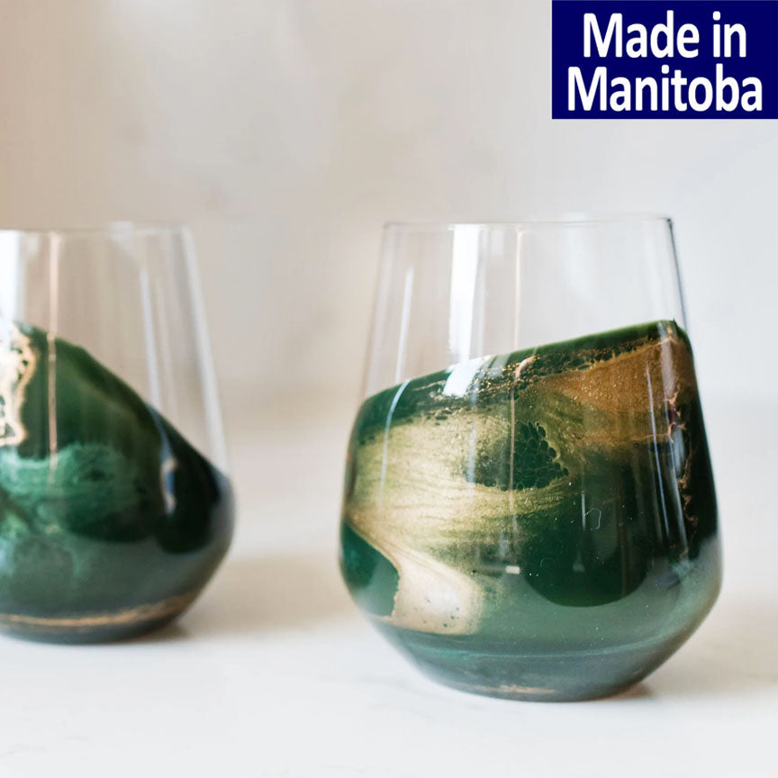 Lynn & Liana Serveware - Resin Coated Entertaining Glasses Jade Accessories