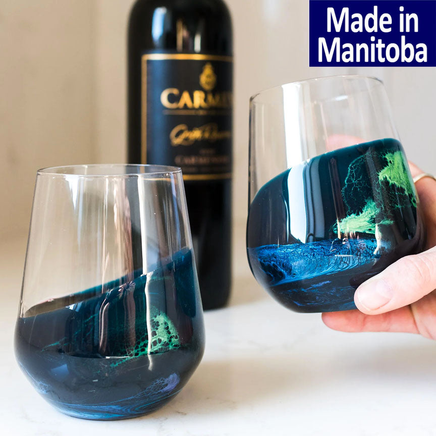 Lynn & Liana Serveware - Resin Coated Entertaining Glasses Northern Lights Accessories