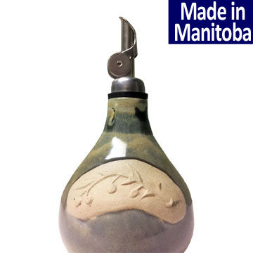 Oil or Vinegar Pottery Cruet Silver Accessories